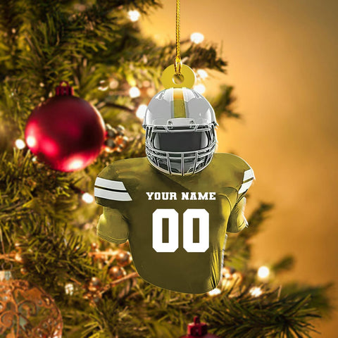 RoyalBro Personalized Football Ornaments 2023, Customized American Football Christmas Ornament, Football Ornament Christmas Tree Hanging Ornament Pine Tree Decorations (F2)