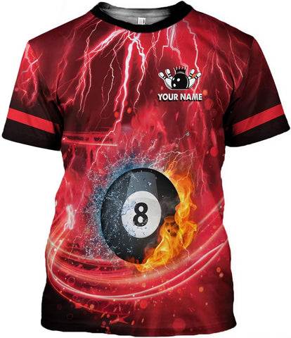 Ligthuy Personalized Name Billiard Shirts 3D, Billiards Shirt 8 Ball Billiard Shirt Custom Men's Pool Men Women\u2026