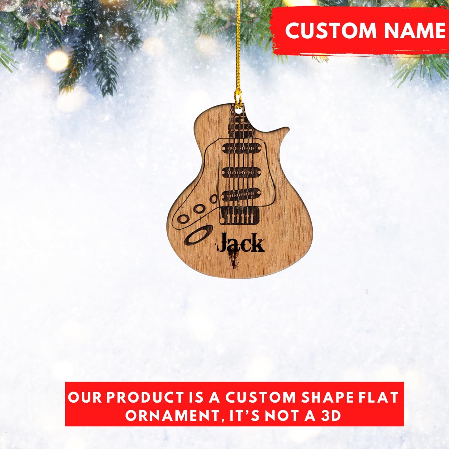 Personalized Guitar Ornaments 2024 Music Ornaments Acoustic, Custom Guitar Gifts for Guitar Musical Instrument Ornament Gift for Guitar Player Decoration Xmas, Guitar Lover Gift (Style 7)