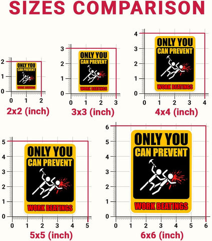 3Pcs Only You Can Prevent Work Beatings Sticker, Only You Can Prevent Work Beatings Vinyl Sticker, Only You Can Prevent Stickers, Quotes Stickers - Sticker for Laptop Water Bottle Phone Hard Hat 3"