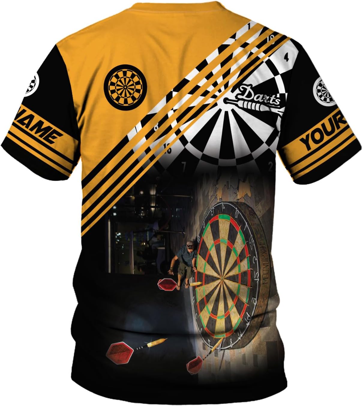 Personalized Name Dart Shirts 3D, Custom Mens Dart Shirts, Dart Shirts for Teams, Funny Dart T-Shirts for Men and Women