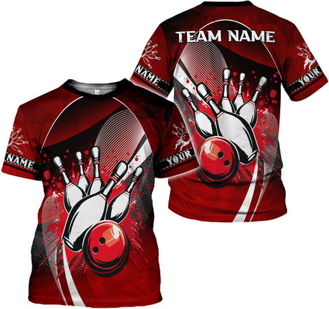 Rivelus Personalized Name Bowling Shirts for Men and Women 3D, Bowling Shirts for Team Bowling, Bowling Shirts Gift