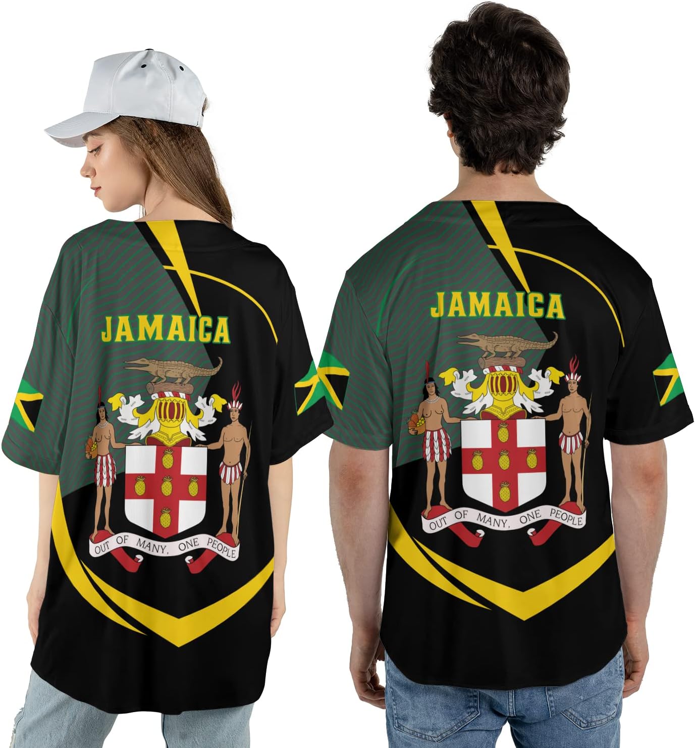Leprints Personalized Jamaica Baseball Jersey Shirt, Custom Team Name Jamaican Baseball Jersey for Men, Women