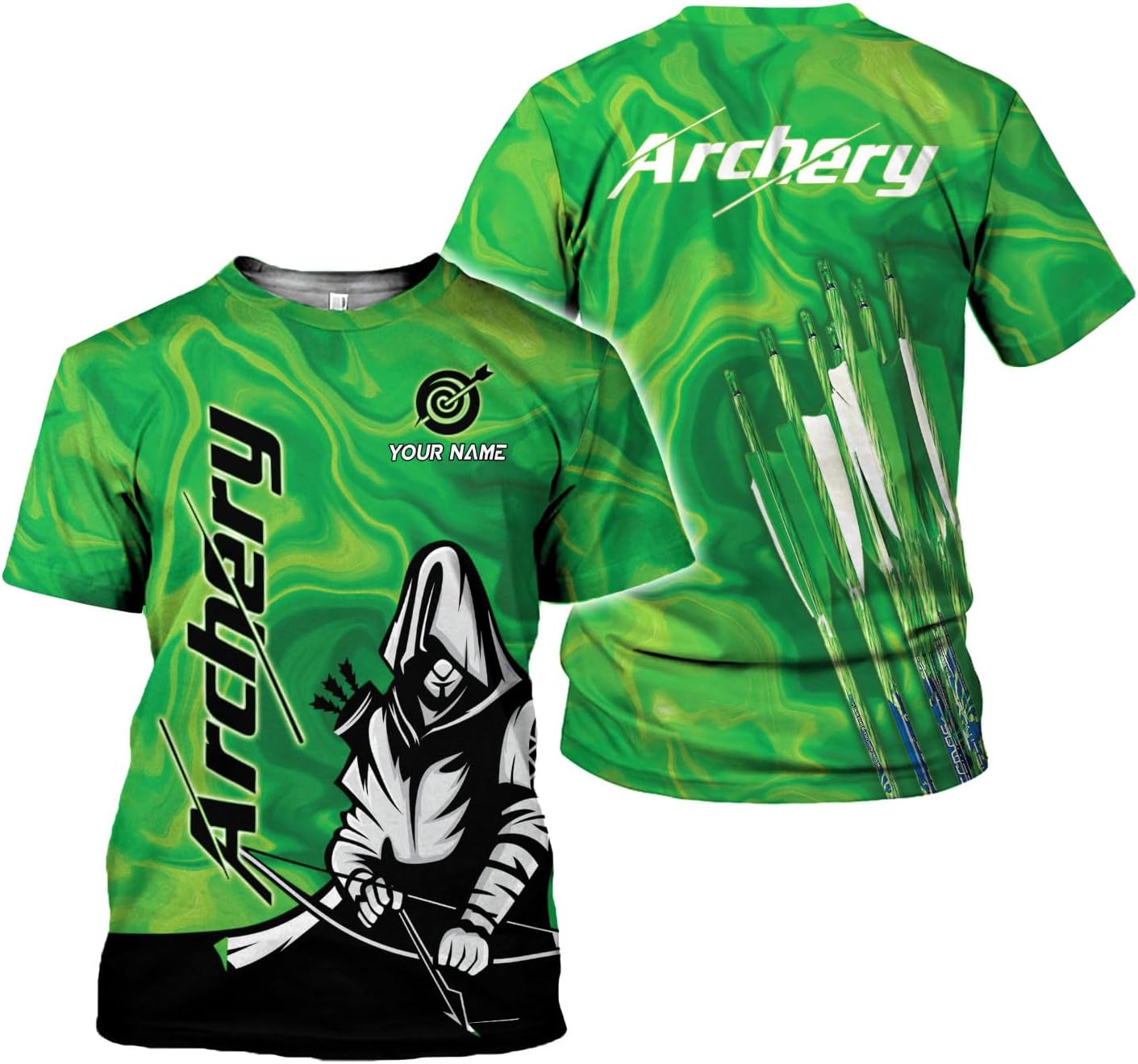 Artparel Personalized Archery Shirt 3D Archery Target Bow Archery Shirts for Men Women Archer Archery Lovers T-Shirt S-5XL