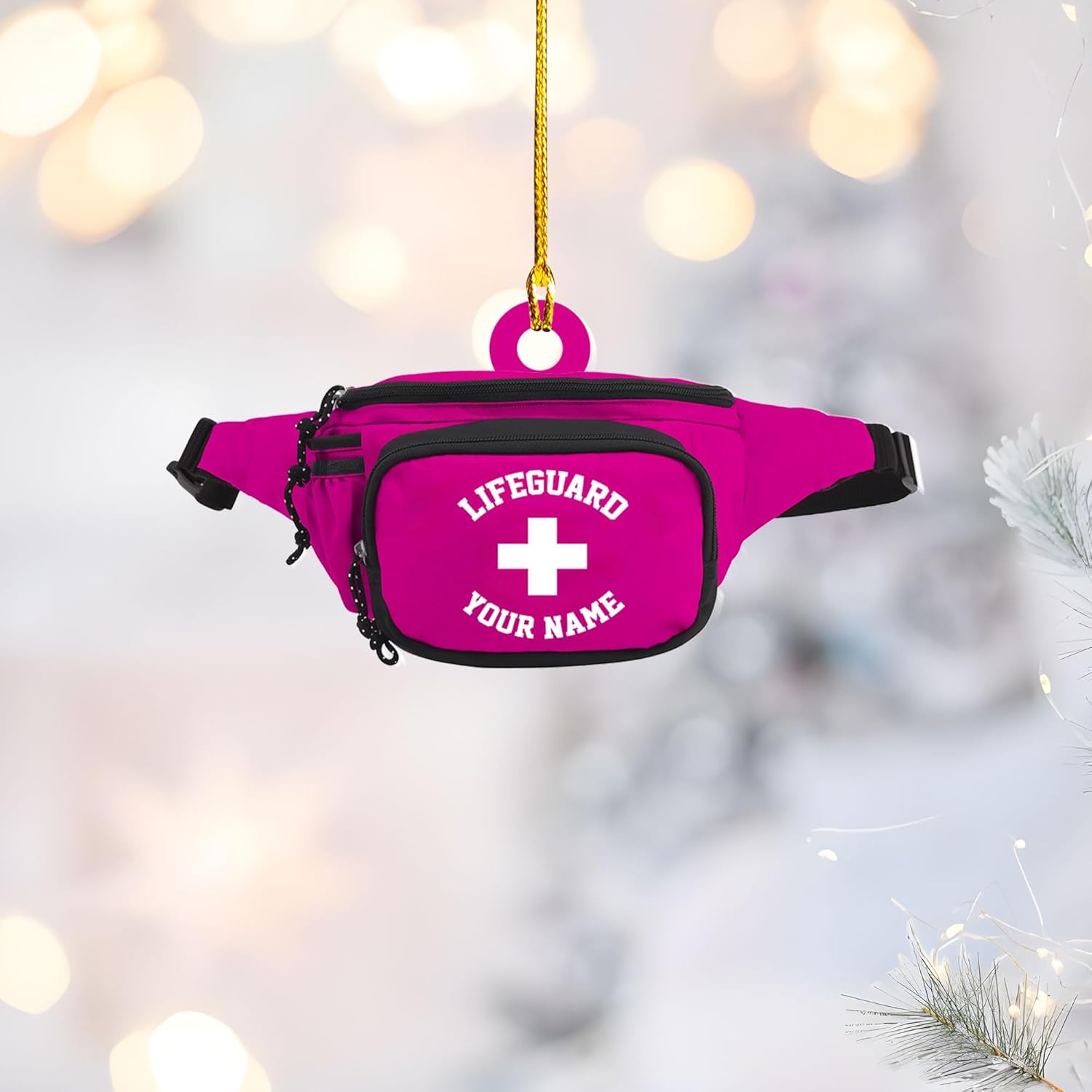 Personalized Lifeguard Ornament, Lifeguard Gift Christmas 2024 Life Guard Ornament Lifesaver Ornament, Lifeguard Gift Ideas for Women Girl Kids, Officially Licensed Hot Lifeguard (Style 4)