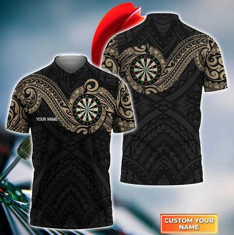 Mostprints Dart Personalized Name Maori Tattoo 3D Shirt