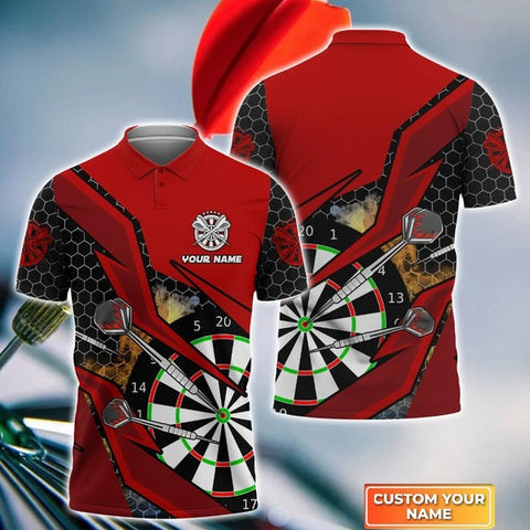 Mostprints Dart Personalized Name Red Darts 3D Shirt