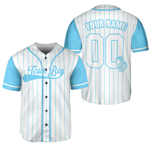 Personalized Name and Number Gender Reveal Baseball Jerseys, Team Girl Team boy Shirts for New Mom Dad