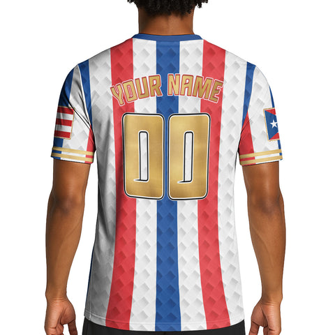 Custom Name Number Puerto Rico Soccer Jersey, Men Quick Dry Soccer Jersey, Football Uniforms for Team