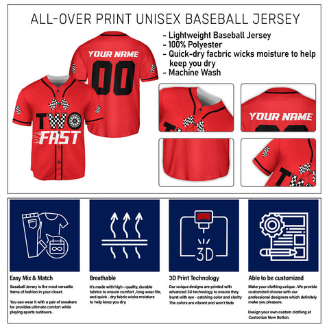 Personalized Name Racing Jersey, Racing lover Jersey, Baseball Jersey unisex gift shirt for Men Women