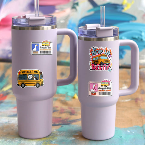 10 pcs  Waterproof Vinyl School Bus Sticker, Items for Buses Drivers Gifts, Stickers Transportation Themed, Graphics Accessories Decals, Scrapbooking
