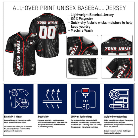 Personalized Number Name Team Name Racing Jersey, Racing lover Jersey, Baseball Jersey unisex gift shirt for Men Women