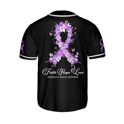Personalized Name Pancreatic Cancer Awareness Jersey, Faith Hope Love Pancreatic Cancer Support Jersey