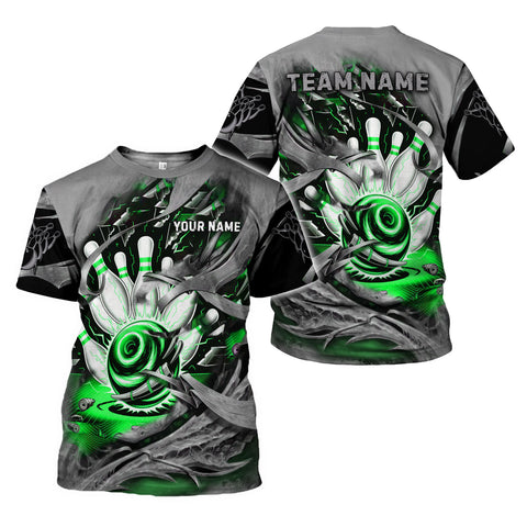 Custom Name Bowling Shirt for Men, 3D Bowling Shirts, Short Sleeve Shirts for Team Bowling