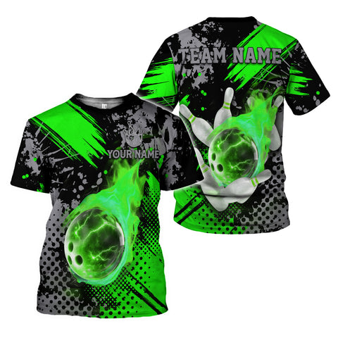 Custom Team Name and Name Bowling Shirt, 3D Bowling Shirts for Men, Short Sleeve Shirts for Team Bowling