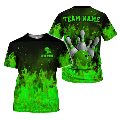 Custom Name 3D Bowling Shirt, Bowling Shirts for Men, Short Sleeve Shirts for Team Bowling