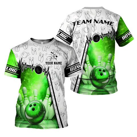 Custom Name Team Name 3D Bowling Shirt, Bowling Shirts for Men Women, Short Sleeve Shirts for Team Bowling