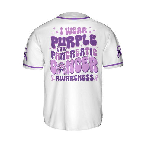 Custom Name Pancreatic Cancer Awareness Jersey, I wear purple Pancreatic Cancer Support Jersey