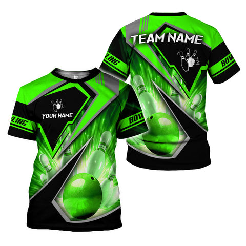 Personalized Bowling 3D Shirt, Custom Team Name and Name Bowler Gift shirt, 3D All Over Printed Shirt for Men Women