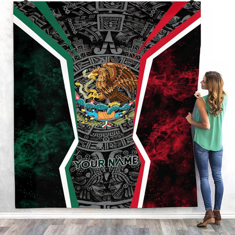 Personalized Name Mexico Blanket for Men and Women, Customized Mexico Blankets, Mexico Flag Mexican Flag Blanket Funny Gift Fuzzy Plush Soft Micro Fleece Sherpa Blanket Bed Throw1 (MXBL03)