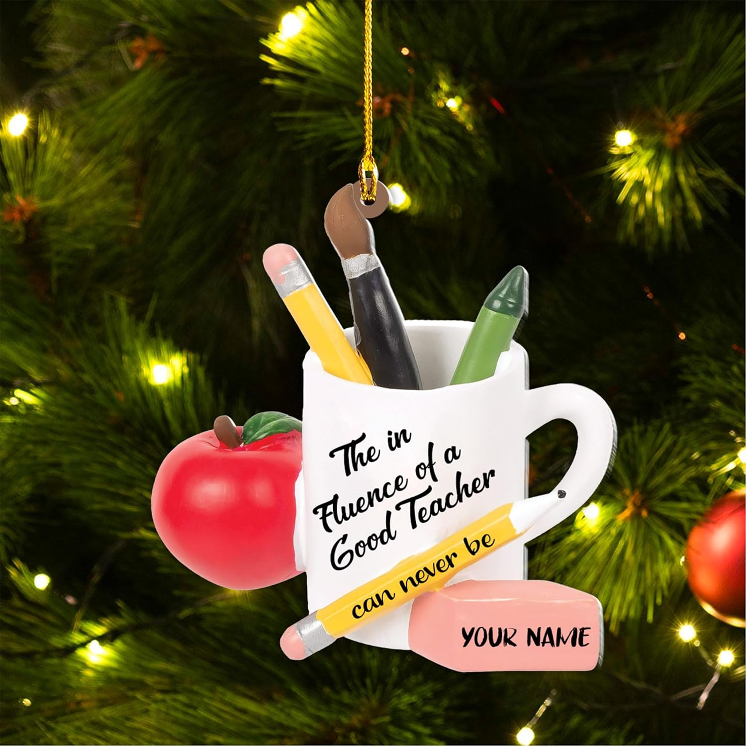 Teacher Ornaments Christmas 2024, Teacher Appreciation Gifts for Women, Teacher Acrylic 2D Flat Ornaments, Thank You Appreciation Ornaments, Keepsake Gifts for Teacher (TC 3)