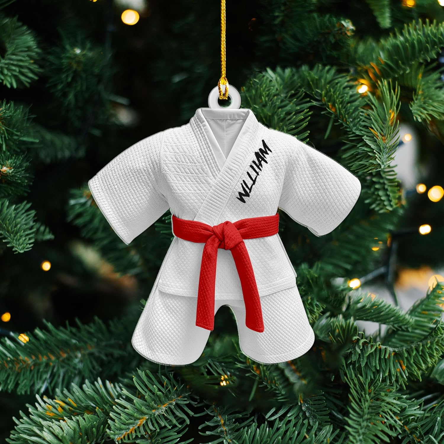 Artparel Personalized Karate Ornament Karate Uniform Ornaments Gifts for Karate Lovers Karate Gift Christmas Ornament 2024 Taekwondo Ornament Jiu Jitsu Ornament Gift for Karate (KRT3)