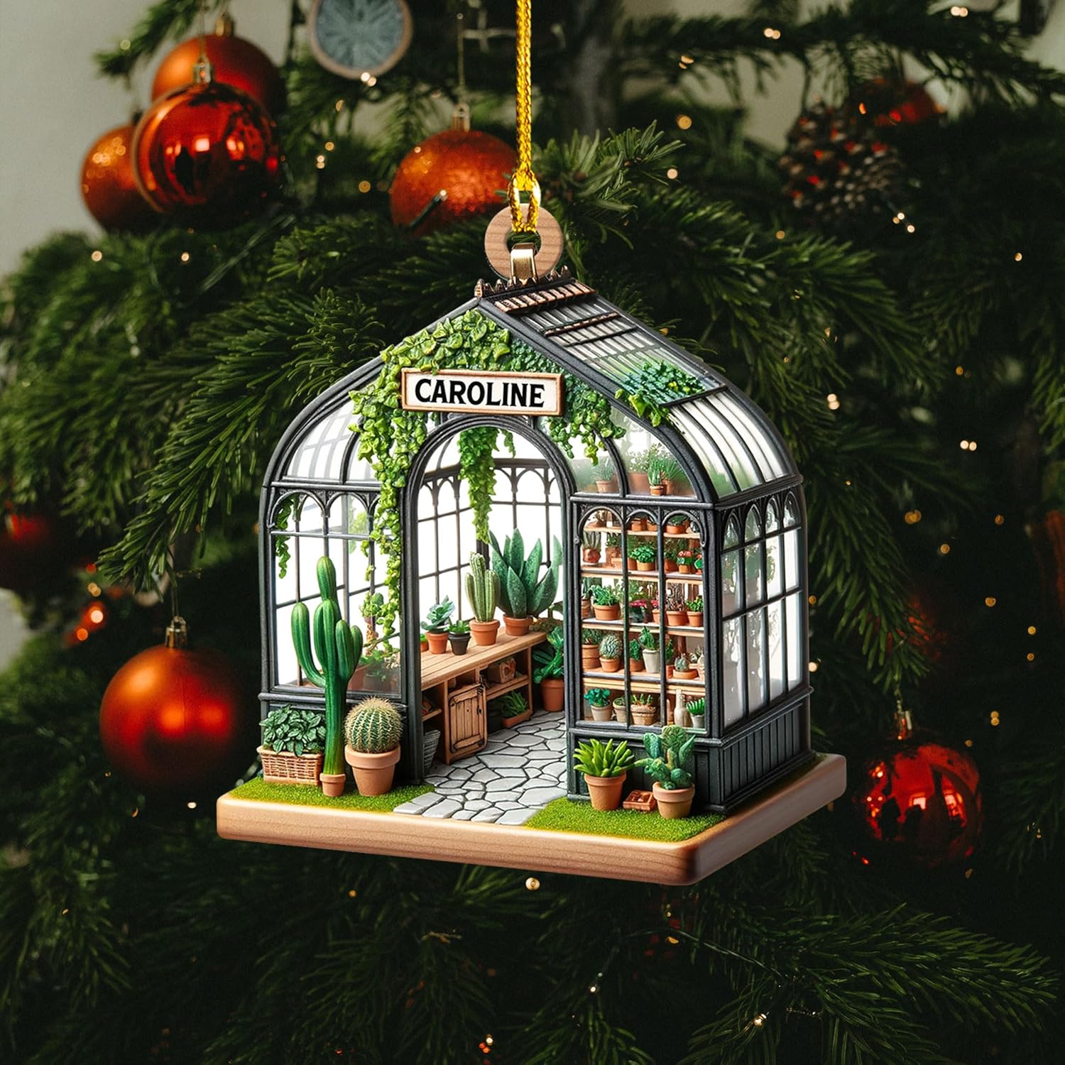 Podagree Personalized Garden House Ornament, Garden House Christmas Ornament, Gardener Ornament, for Garden Lover, Xmas Tree Decor (GH8)