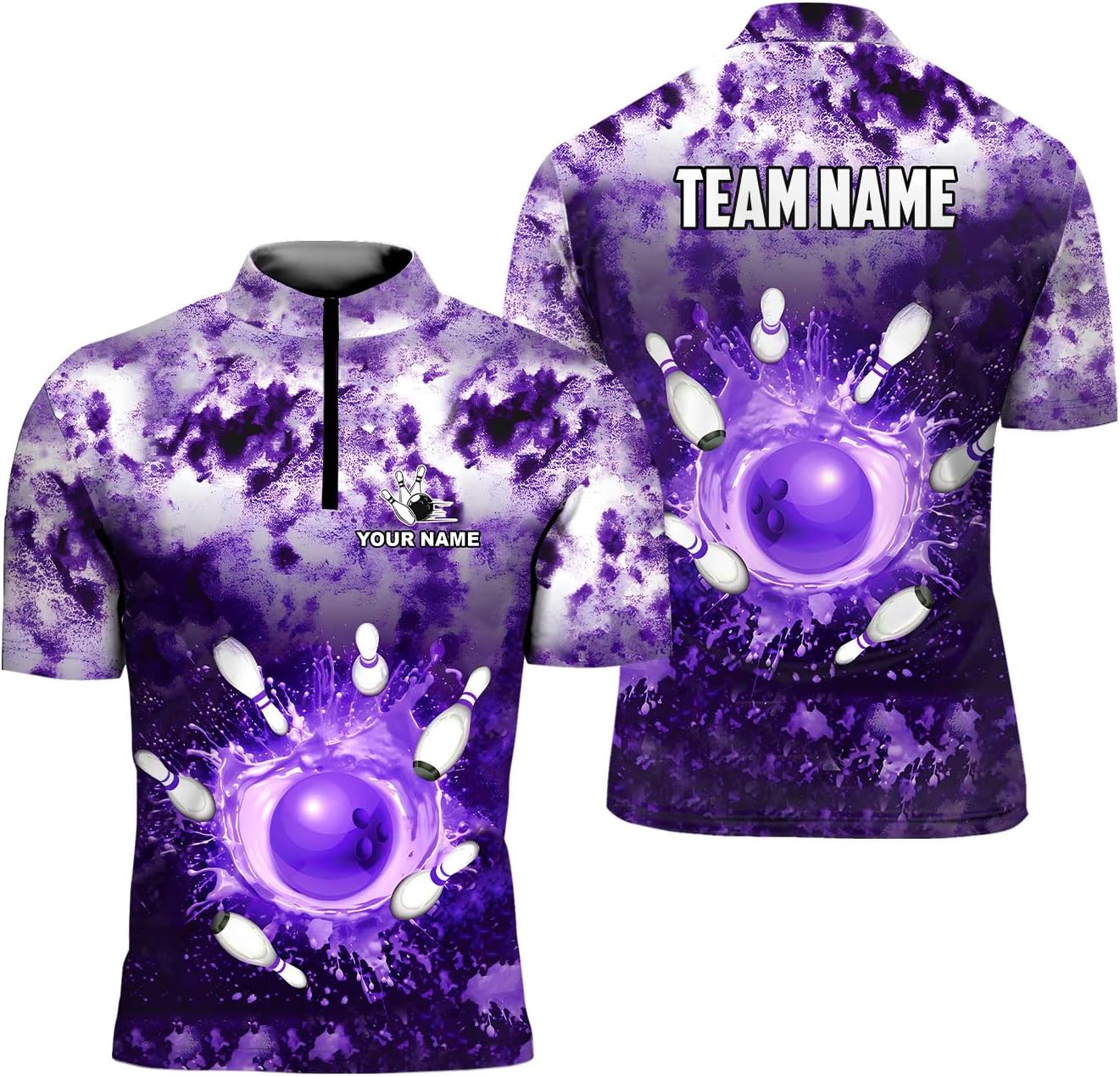 Rivelus Personalized Bowling Jersey 3D, Bowling Shirts for Team, Bowling Shirt Unisex for Men Women, Bowling Polo Shirts