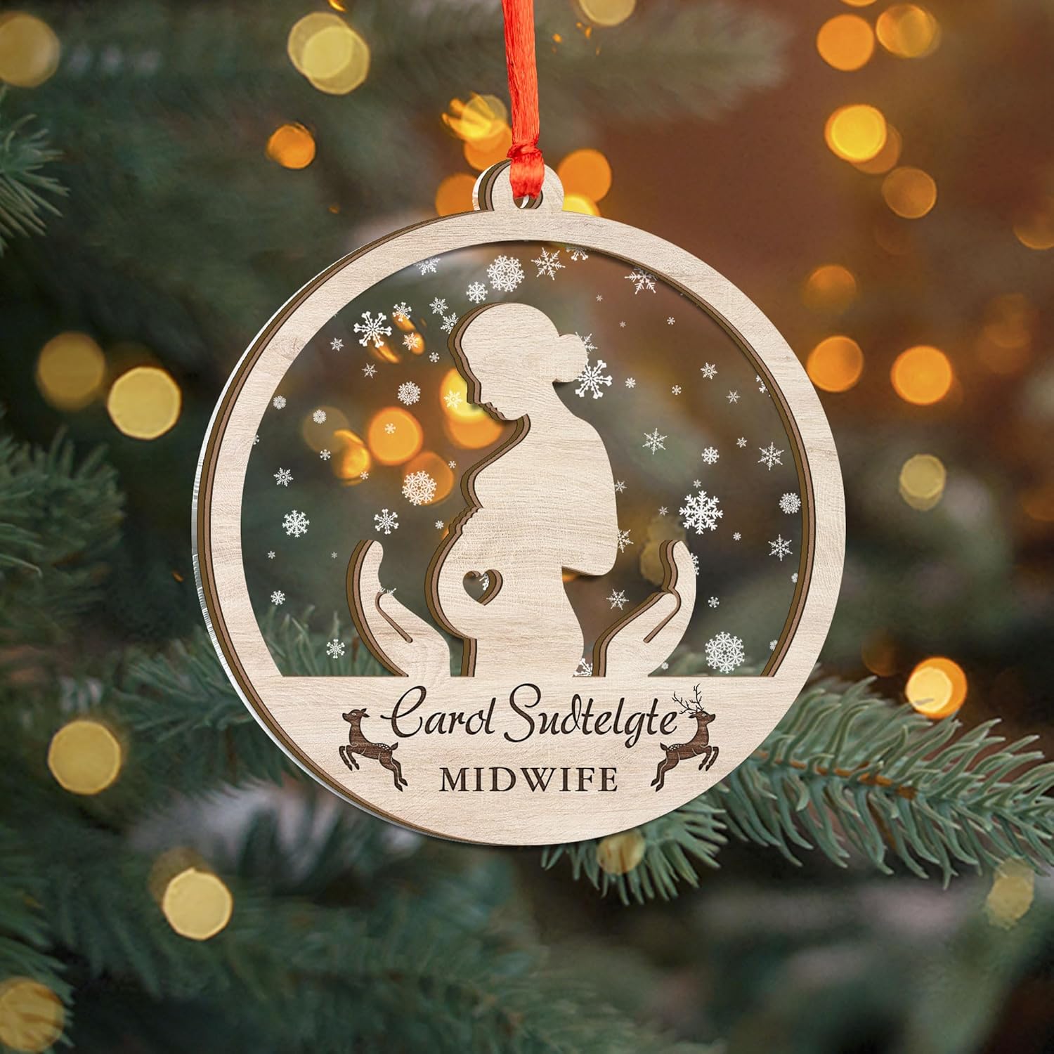 MAPrints Personalized Obstetrician Or Midwife Christmas Ornament, Midwife Christmas Ornament, Thank You Gift for Midwife Ornament, Midwife Retirement Ornament, Midwife Appreciation Gift (MW 3)