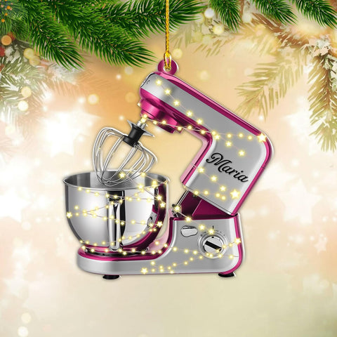 Custom Baking Mixer Lights 2D Flat Ornament Customized Stand Mixer Mica Christmas Ornaments Love Cooking Xmas Keepsake Gift Ideas Gifts for Chef Lovers Gift (CBM1)
