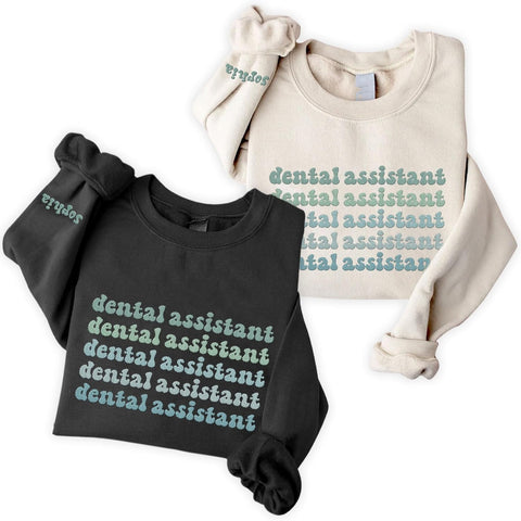 Leeprints Personalized Embroidered Sweater, Dental Assistant & Hygienist Gift, Nurse Hoodie