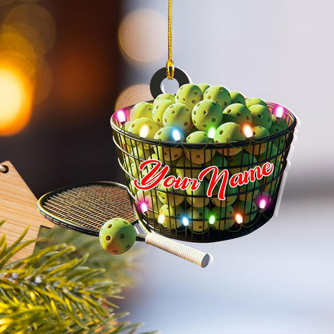 mostprints Personalized Pickleball Ornament 2023, Pickleball Paddles, Pickle Baller Sport Gifts Pickleball Ornament Christmas Tree Pickleball Decorations for Pickleball Lovers (PB5)