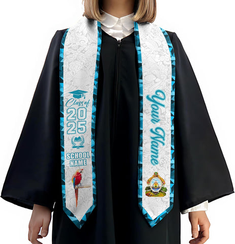 Pretyprints Honduran Graduation Sash, Custom Honduran American Flag Graduation Sash 2025, Honduras Graduation Stole
