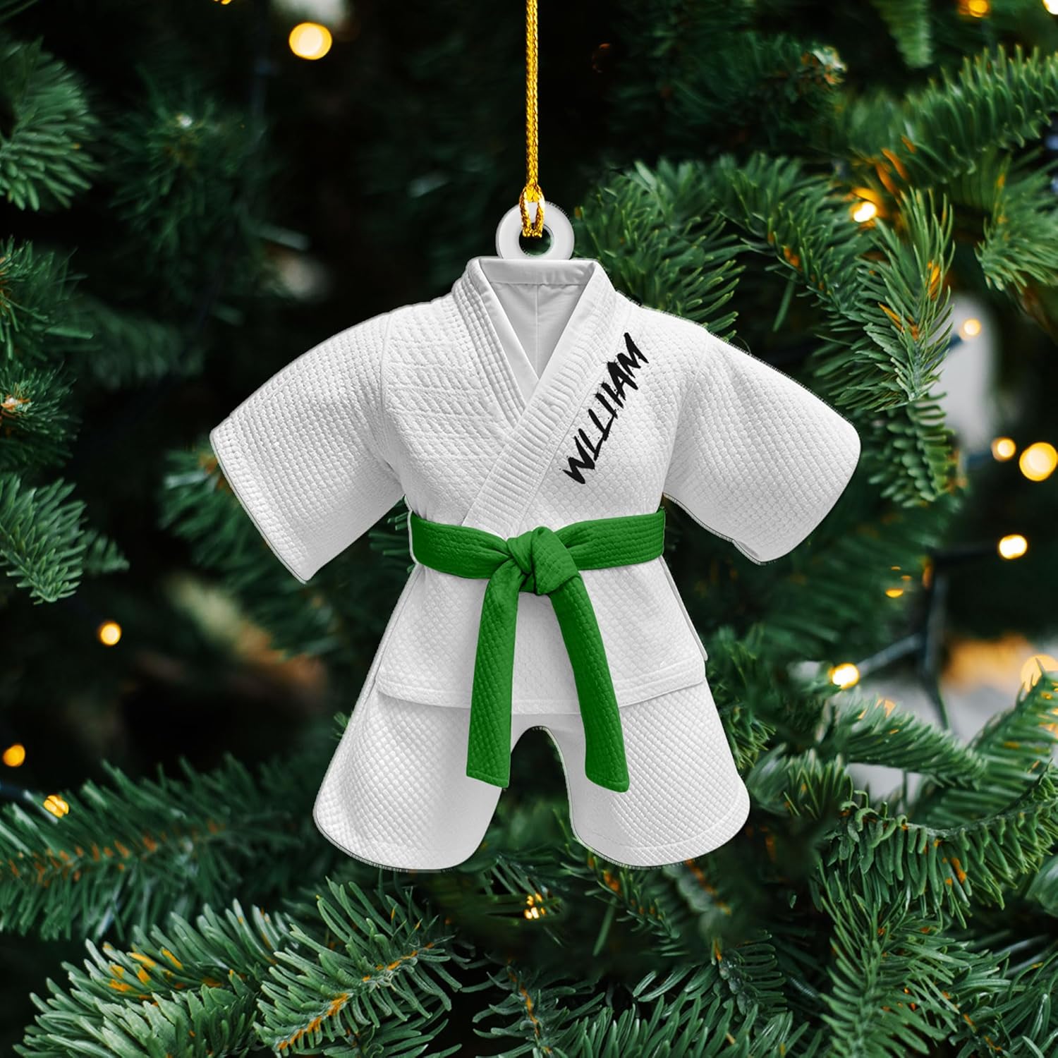 Artparel Personalized Karate Ornament Karate Uniform Ornaments Gifts for Karate Lovers Karate Gift Christmas Ornament 2024 Taekwondo Ornament Jiu Jitsu Ornament Gift for Karate (KRT3)