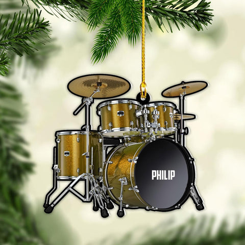 Parvii Personalized Drum Acrylic Ornament, Drum Christmas Ornament, Drums Ornament, Drum Ornaments for Christmas Tree, Gift for Drummer, Drum Players, Christmas Decorations Ornaments (Drum 1)