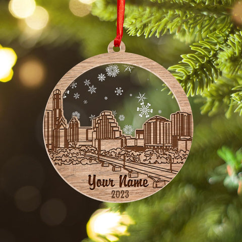 MAPrints Personalized Texas Wood and Acrylic Ornaments, Texas Christmas Keepsake Holiday, America State Ornament, Texas State Christmas Ornament, Texas Map Ornament, Christmas Tree Decorations (TX 5)