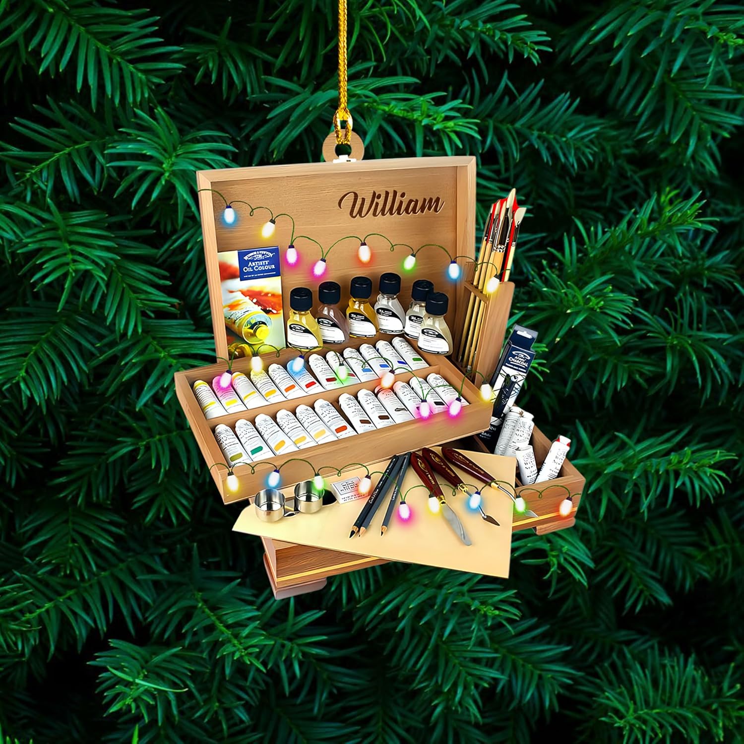 AOVL Personalized Painting Ornament, Artist Christmas Ornament, Drawing Ornament Gift, Painter Christmas Ornament, Painting Artist Ornament, Painting Tool Ornament Painter (Painting 16)