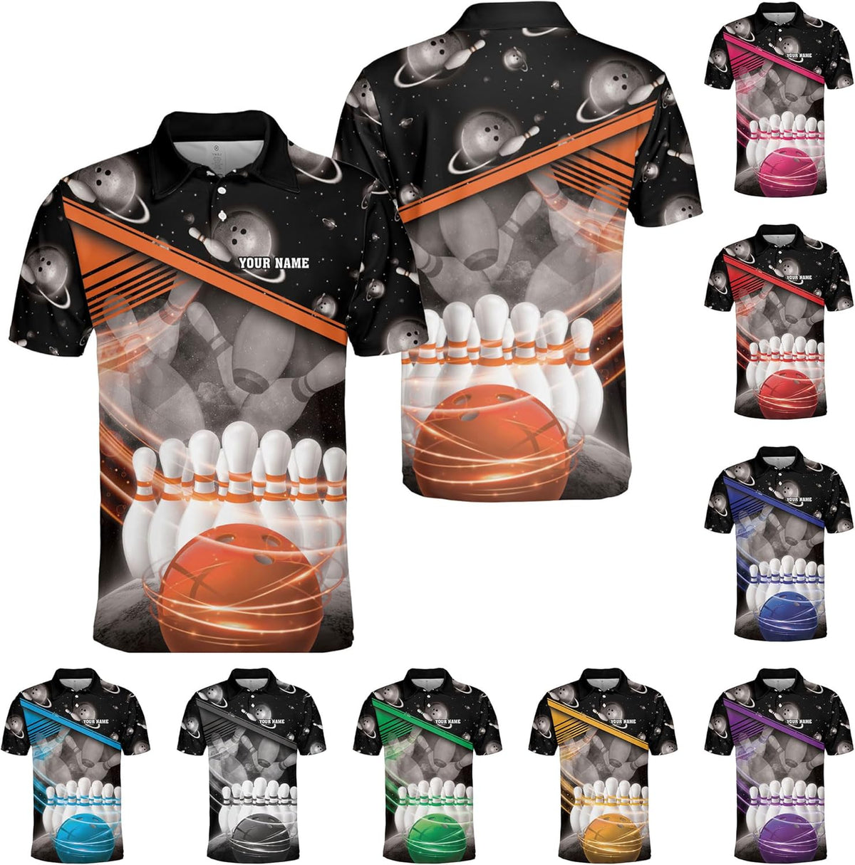 Custom Bowling Polo Shirt Personalized 3D Team Name Bowling Shirts for Men Women Jersey Unisex Bowler Short Sleeve Gift Tee