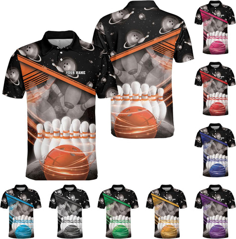 Custom Bowling Polo Shirt Personalized 3D Team Name Bowling Shirts for Men Women Jersey Unisex Bowler Short Sleeve Gift Tee