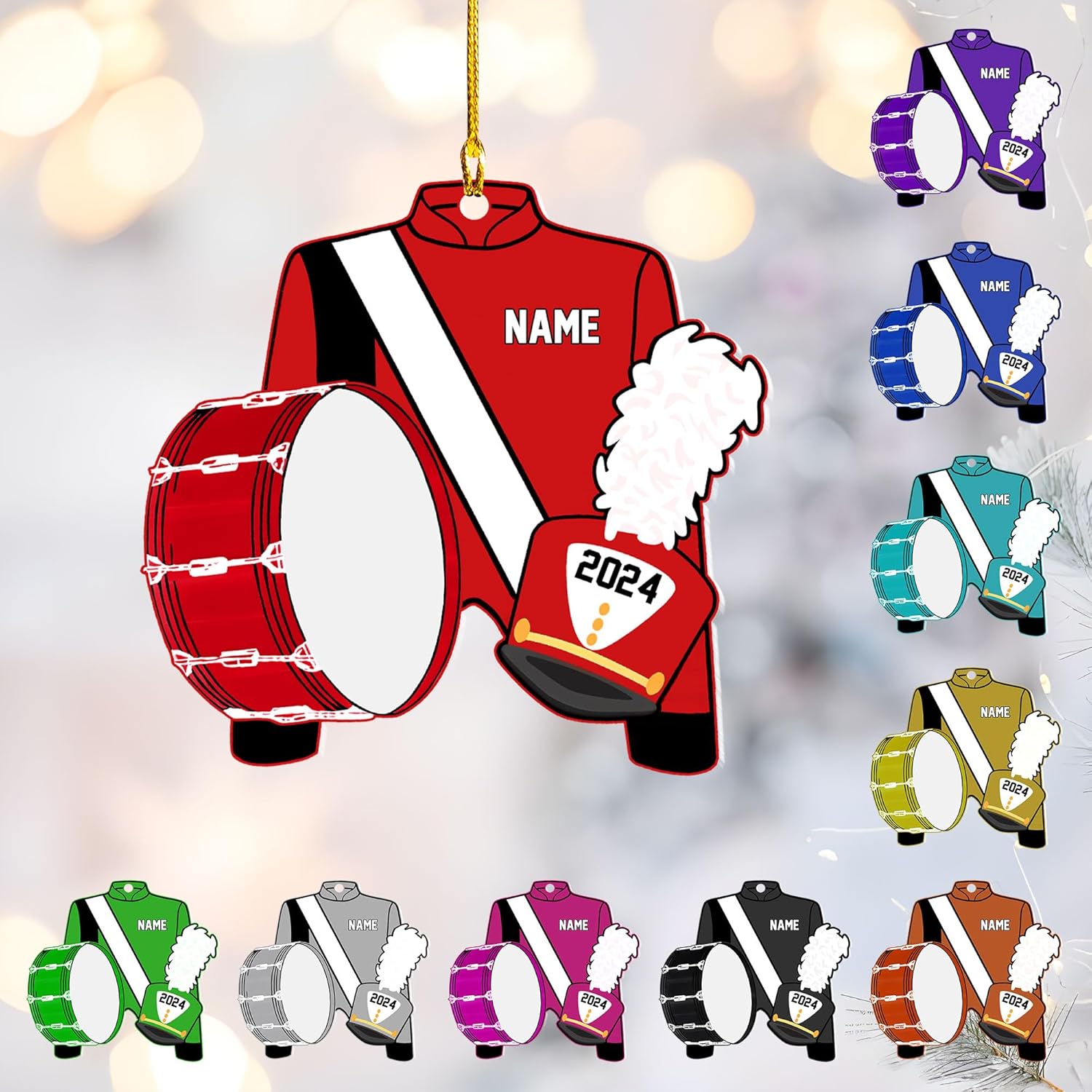 Pretyprints Marching Band Christmas Ornament Personalized Girl 2024 Custom Marching Band Gifts Band Director Gifts, Marching Band Gifts, Music Ornament Marching Band Teacher Gifts Music (Style 17)