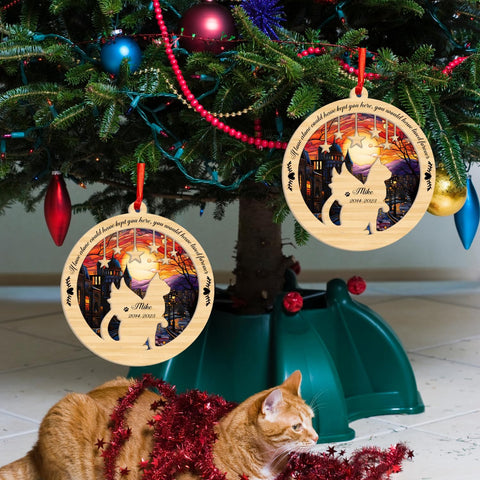 MAPrints Personalized Cat Suncatcher Ornaments For Christmas Tree, Custom Cat Christmas Ornament 2024, Gift For Christmas Cat Lovers Cat Memorial Ornament, Cat Hanging Ornament Cat On The Moon (CAT 9)