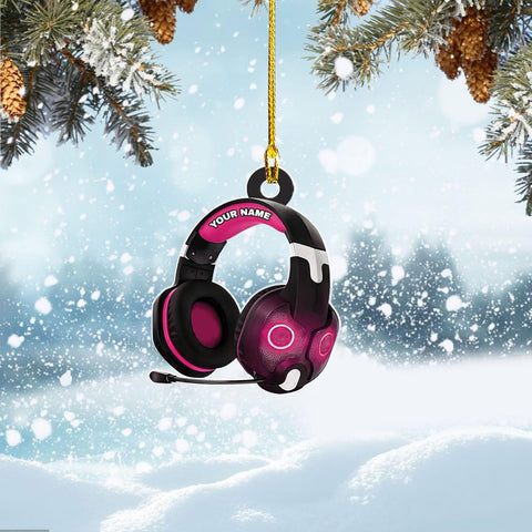 AOVL Custom Gaming Head Phones Ornaments 2024 Gaming Head Phones Light Christmas Ornament Gaming Headphone Flat Christmas Ornament Headphone Ornament Headphone Ornament Gift Christmas Tree Decor (HP1)