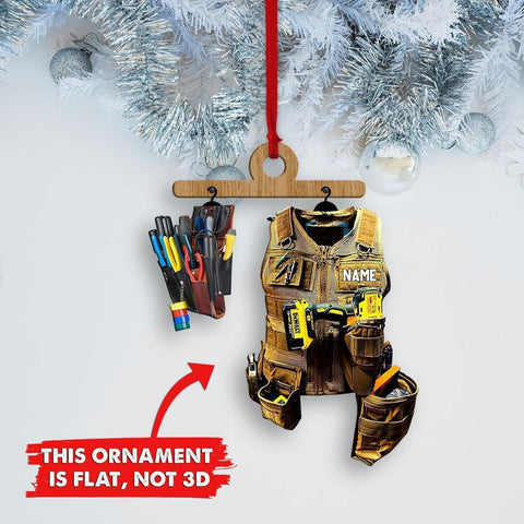 Royal Fight Personalized Electrician Ornament, Electrician Tool Bag Outfit Christmas Ornament, Electrician Christmas Ornament, Gifts for Electrician, Electrician Outfit Christmas Ornament (ELT 11)