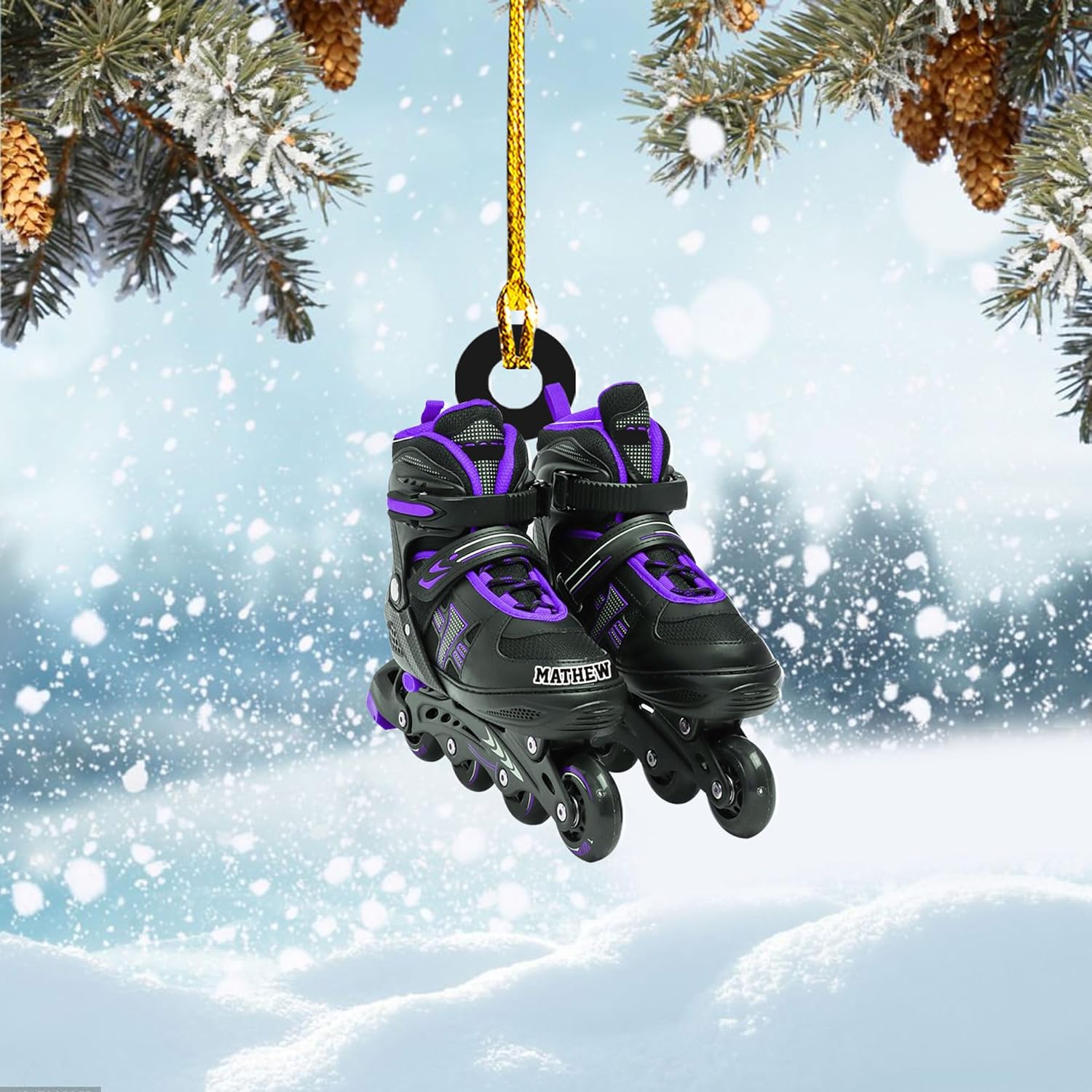 AOVL Custom Roller Skate Ornaments 2024 Roller Skate Christmas Ornament Roller Skate Ornaments for Christmas Tree Roller Skate Ornament Gift for Roller Skate Lovers Roller Skates Christmas (RS9)