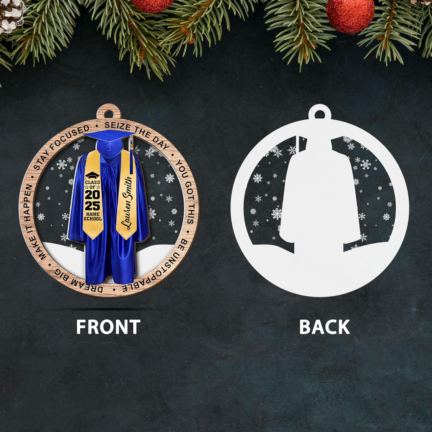 Personalized Graduation Ornaments Class of 2024 Graduation Gown Ornament Gifts Graduation Ornaments Class of 2025 College Graduation Ornaments Class of 2024 Graduate Ornament Tree Hanging Decor (G10)