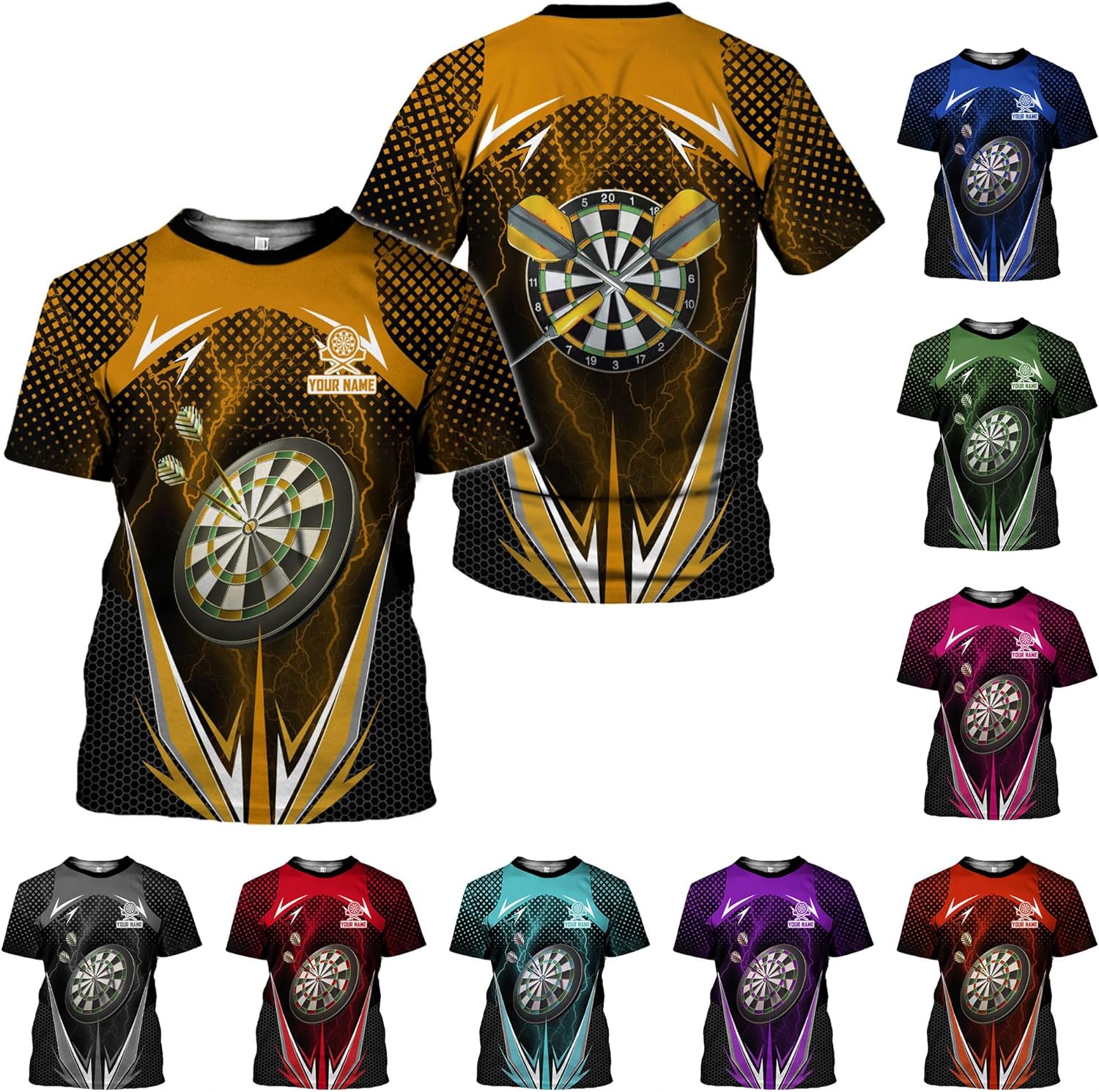 HomeDesign Personalized Dart Shirts, Darts Shirts for Men, Dart Jerseys for Teams, Dartboard Players Shirt Darts Board Gift