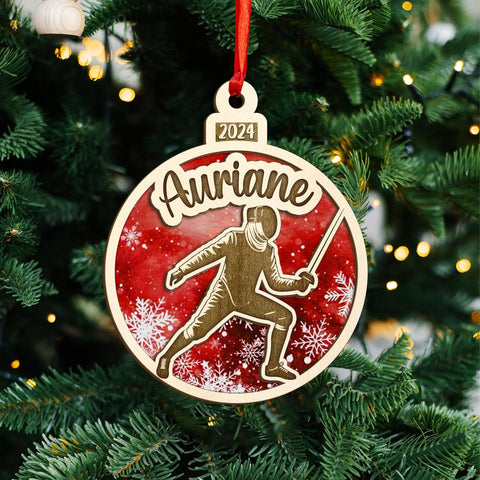 MAPrints Personalized Fencing Christmas Ornament, Fencing Lovers Ornament, Fencing Acrylic Ornament, Christmas Fencer Decor, Fencing Player Ornament Xmas Keepsakes 2024, Great Gift for Fencer (FC 5)