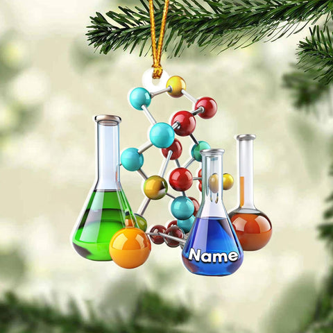 Personalized Chemistry Ornaments for Christmas Tree, Chemistry Christmas Ornament, Science Ornaments, Science Beaker Ornament, Microscope Ornament, Telescope Ornament, Scientist Gift Xmas (C19)