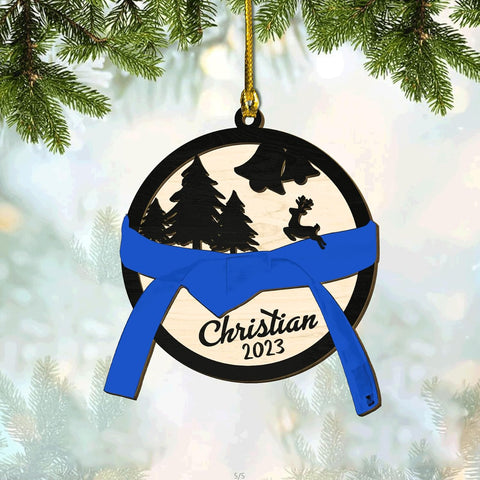 Royalbro Personalized Karate Ornaments for Christmas Tree, Custom Karate Christmas Ornament for Xmas 2023 Gifts for Karate Instructors, Karate Uniform, Gifts for Karate Lovers (Kara 2)