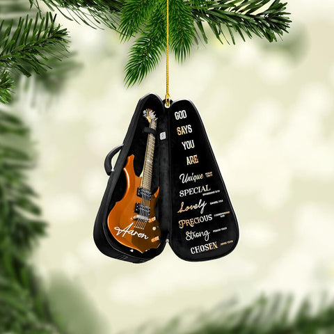 Personalized Guitar Ornament, Electric Guitar Ornament, Guitar Christmas Ornaments 2024, Acoustic Guitar Christmas Ornament, Guitar Christmas Ornaments Guitarist Gift Musical Instruments Xmas (G8)